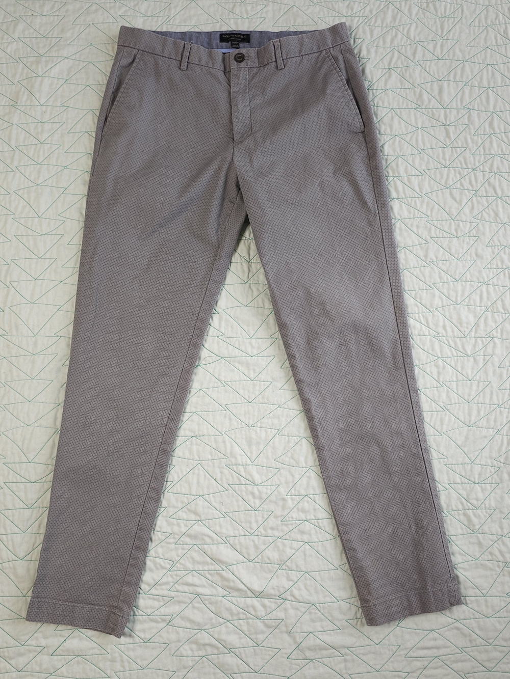 Banana Republic Gray Printed Mason  Straight Chino Pants